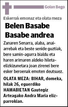 BASABE BASABE,BELEN