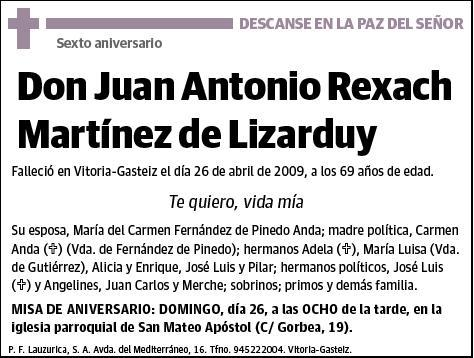 REXACH MARTINEZ DE LIZARDUY,JUAN ANTONIO