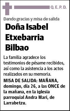 ETXEBARRIA BILBAO,ISABEL