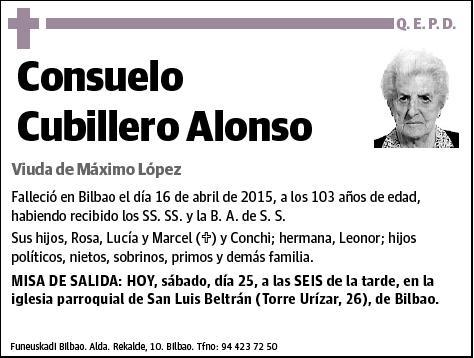 CUBILLERO ALONSO,CONSUELO