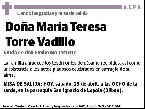 TORRE VADILLO,MARIA TERESA