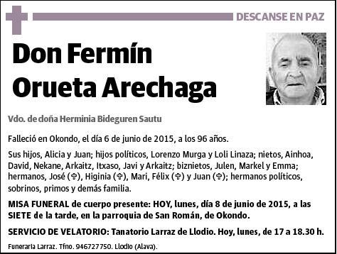 ORUETA ARECHAGA,FERMIN