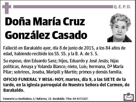 GONZALEZ CASADO,MARIA CRUZ