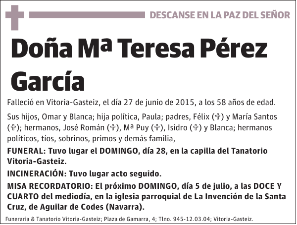 Mª Teresa Pérez García