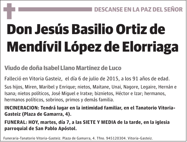 Jesús Basilio Ortiz de Mendívil López de Elorriaga