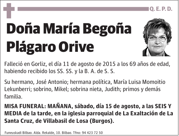 María Begoña Plágaro Orive