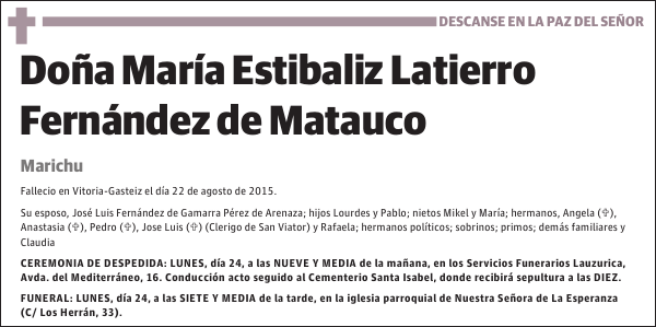 María Estibaliz Latierro Fernández de Matauco