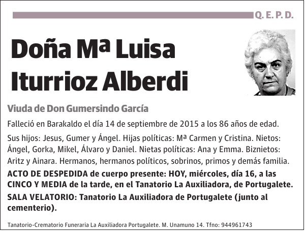 Mª Luisa Iturrioz Alberdi