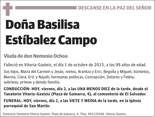 Basilisa Estíbalez Campo