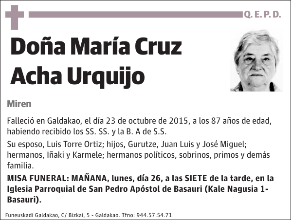 María Cruz Acha Urquijo
