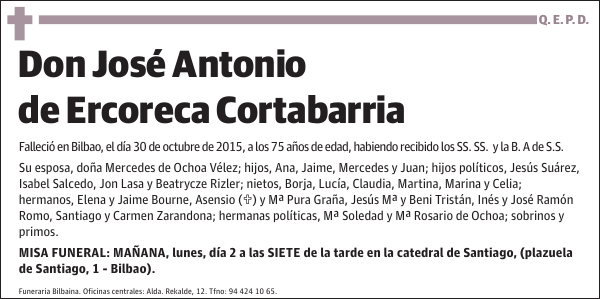 José Antonio de Ercoreca Cortabarria