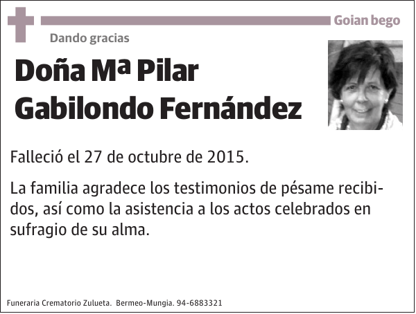 Mª Pilar Gabilondo Fernández