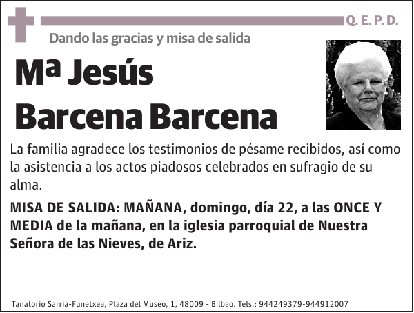 Mª Jesús Barcena Barcena