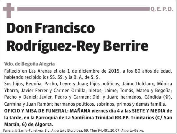 Francisco Rodríguez-Rey Berrire