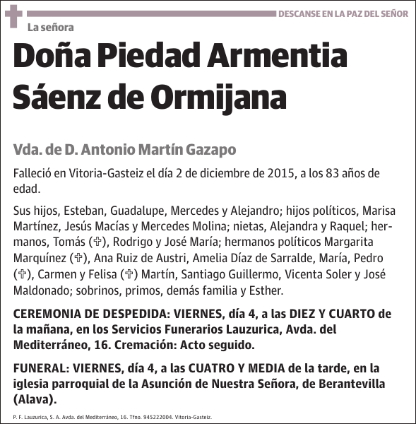 Piedad Armentia Sáenz de Ormijana