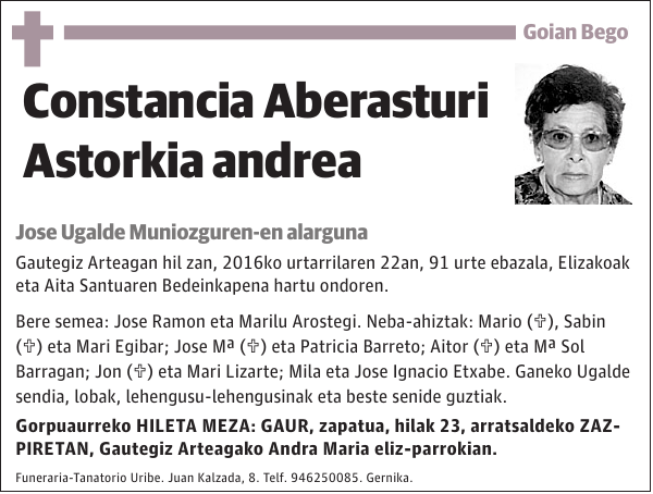 Constancia Aberasturi Astorkia