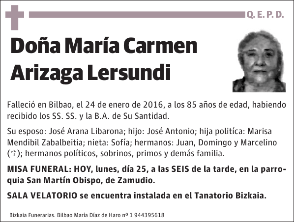 María Carmen Arizaga Lersundi