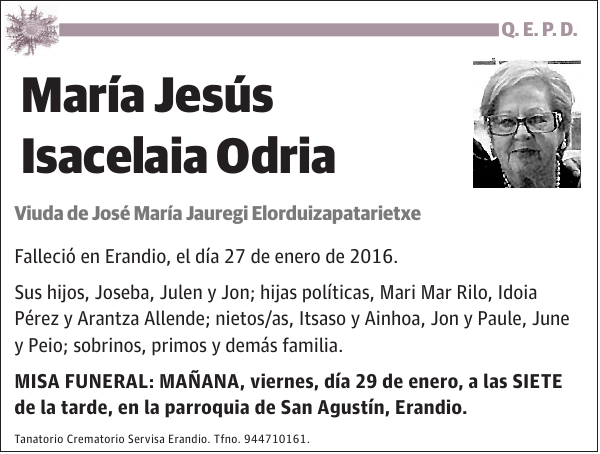 María Jesús Isacelaia Odria