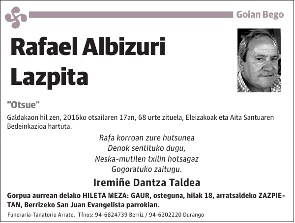 Rafael Albizuri Lazpita