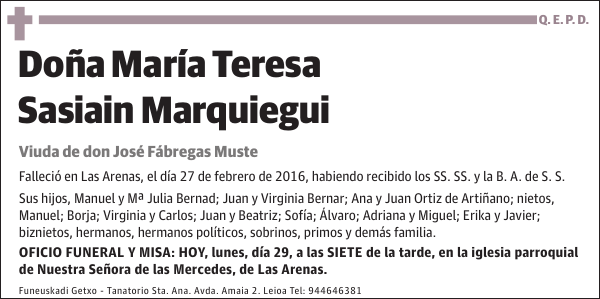 María Teresa Sasiain Marquiegui