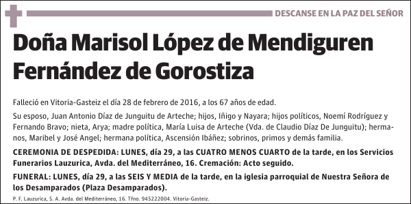 Marisol López de Mendiguren Fernández de Gorostiza