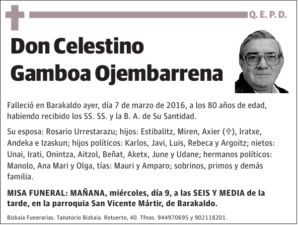 Celestino Gamboa Ojembarrena