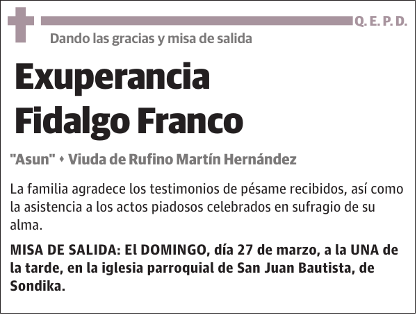 Exuperancia Fidalgo Franco