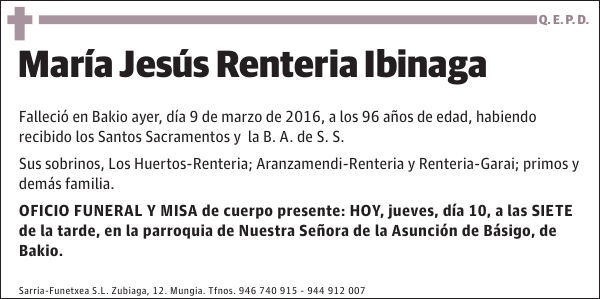 María Jesús Renteria Ibinaga