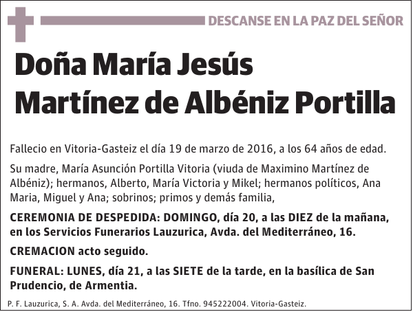 María Jesús Martínez de Albéniz Portilla