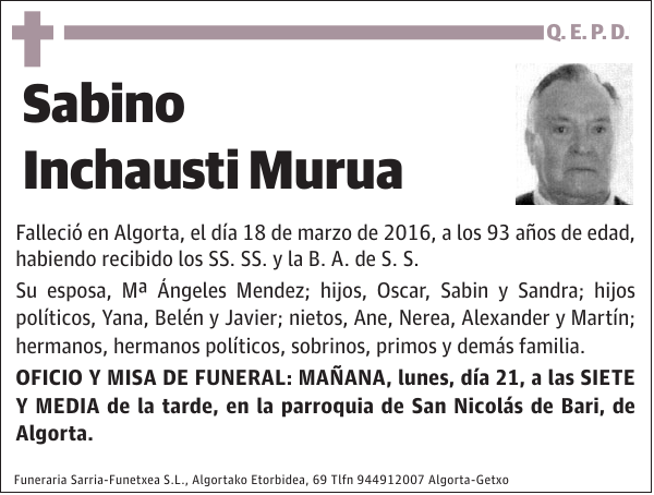 Sabino Inchausti Murua
