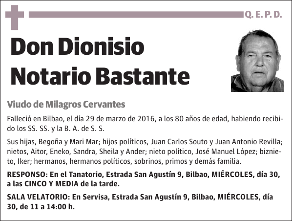 Dionisio Notario Bastante