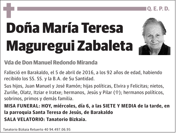 María Teresa Maguregui Zabaleta