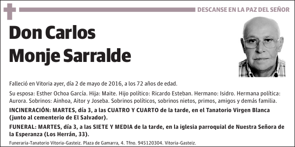 Carlos Monje Sarralde