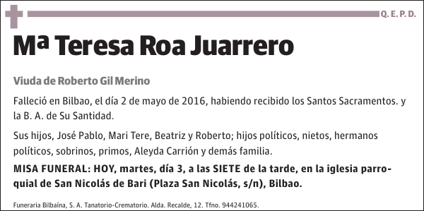 Mª Teresa Roa Juarrero