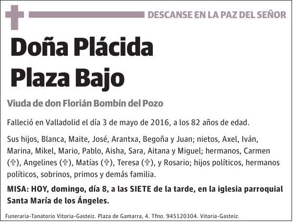 Plácida Plaza Bajo