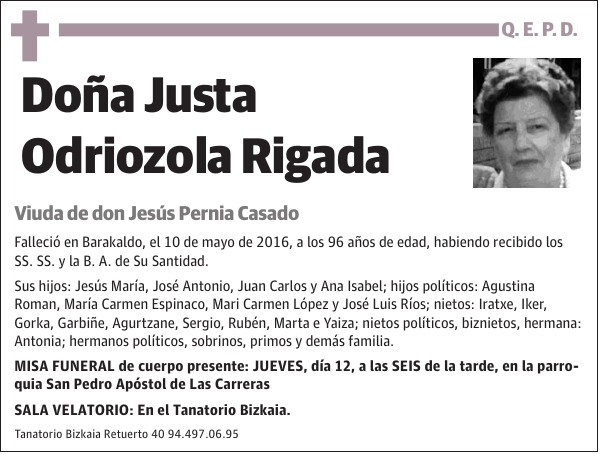 Justa Odriozola Rigada