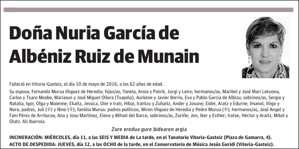 Nuria García de Albéniz Ruiz de Munain