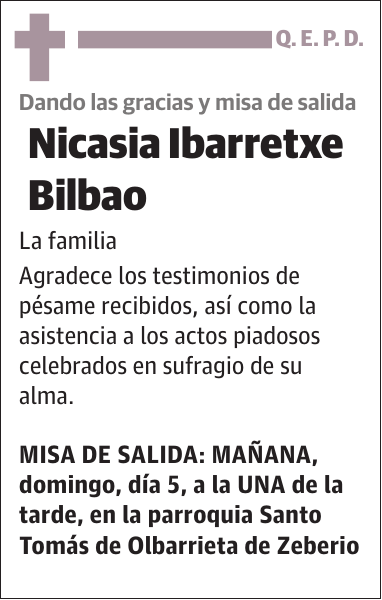 Nicasia Ibarretxe Bilbao