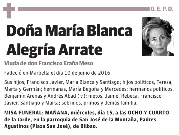 María Blanca Alegría Arrate
