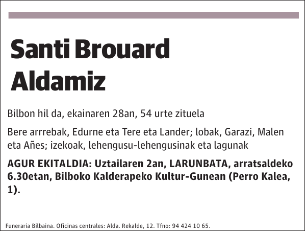 Santi Brouard Aldamiz Bilbon