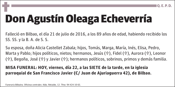 Agustín Oleaga Echeverría