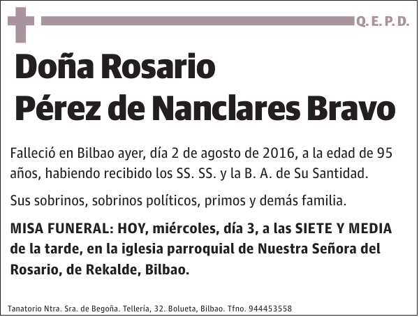 Rosario Pérez de Nanclares Bravo