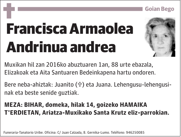 Francisca Armaolea Andrinua