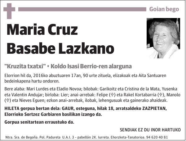 Maria Cruz Basabe Lazkano
