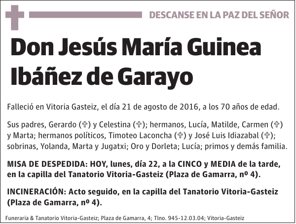 Jesús María Guinea Ibáñez de Garayo
