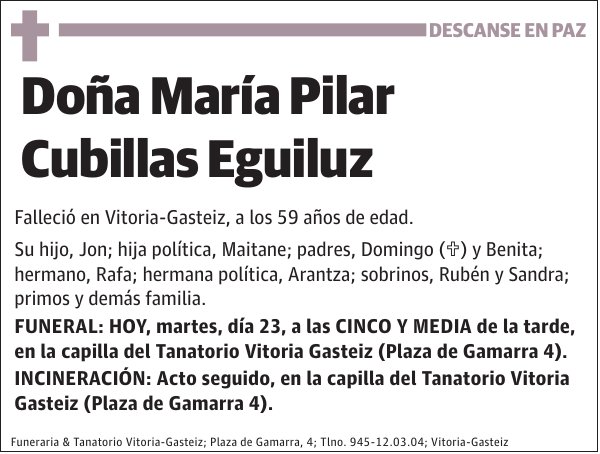 María Pilar Cubillas Eguiluz