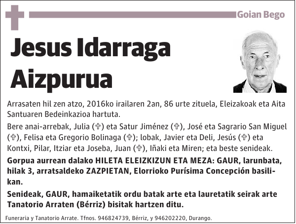 Jesus Idarraga Aizpurua Arrasaten