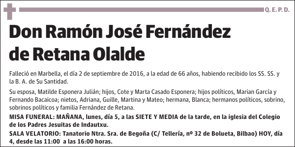 Ramón José Fernández de Retana Olalde