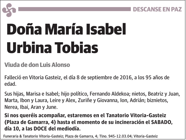 María Isabel Urbina Tobias