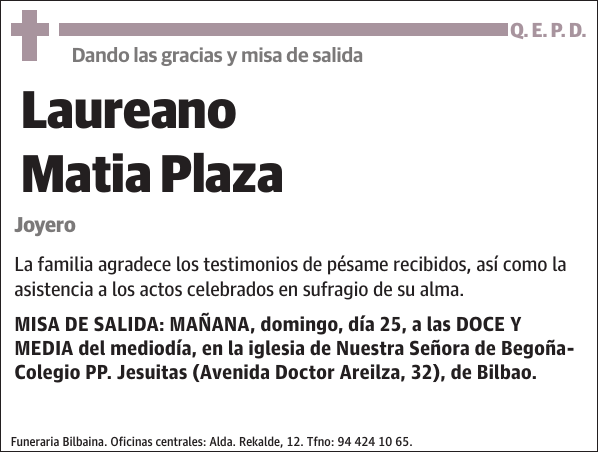 Laureano Matia Plaza